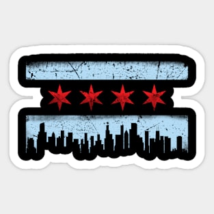 Chicago Flag Skyline Sticker